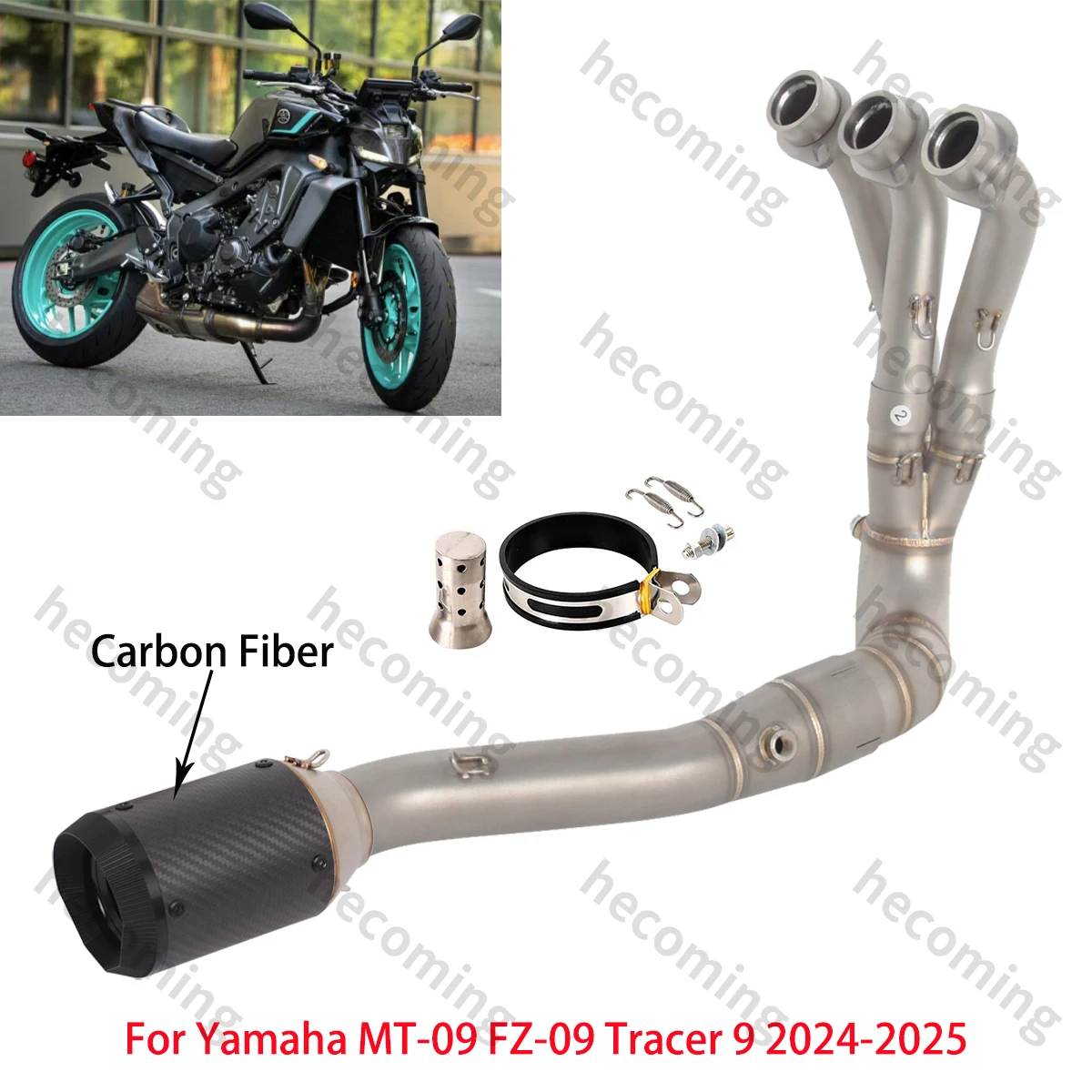 Slip on For Yamaha MT09 FZ-09 Tracer 9 2024 2025 Motorcycle Exhaust Escape Front Link Pipe Muffler MT-09 Full Systems