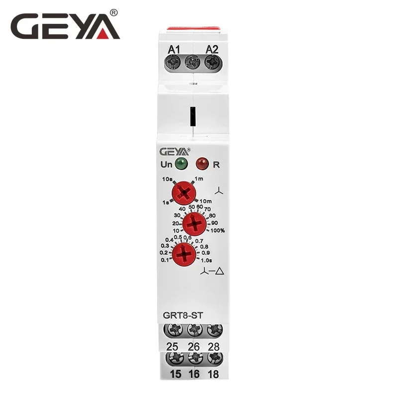 GEYA GRT8-ST Delay on Motor Star Delta Timer Soft starter AC230V 380V~440V AC/DC12V-240V Delta Relay Motor Starter