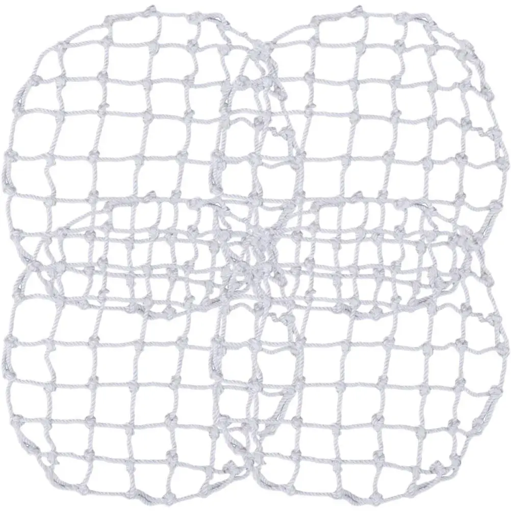 

4 Pcs Anti-fall Safety Net for Manhole Cover Round Shape Polyester Link Circle Protective Well Cover Nets Sturdy Fall-proof