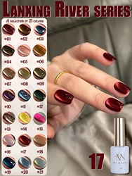MIANEL 12ML Maillard Black Cat Eye Gel Nail Polish Cat Magnetic Gel Red Nails Whitenning Gel Polish New Year Nails