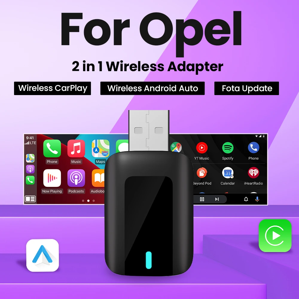 Nowy mini bezprzewodowy adapter Android Auto Carplay Smart Dongle Plug and Play dla Opel Astra Corsa Insignia KARL Mokka Zafira Crossl