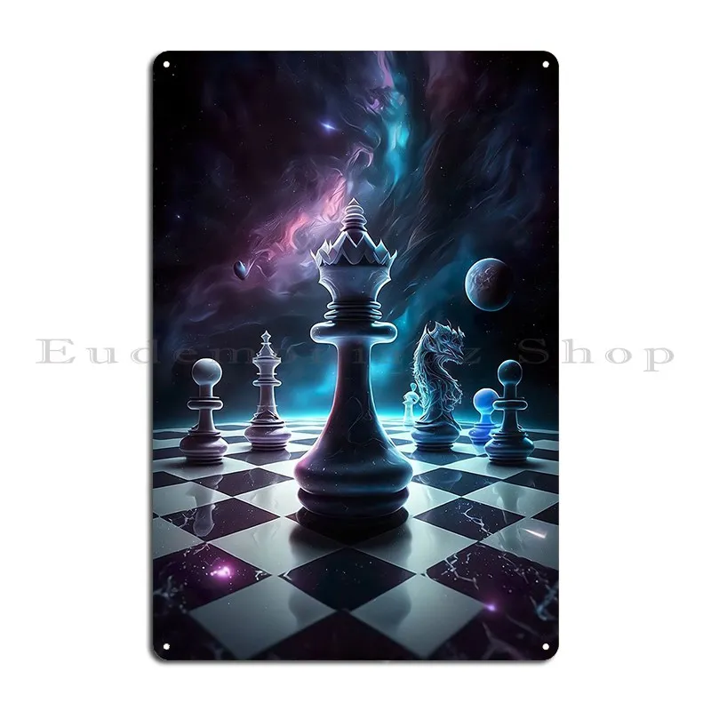 Chess Queen Of Universe Metal Sign Pub Club Create Designs Wall Decor Tin Sign Poster