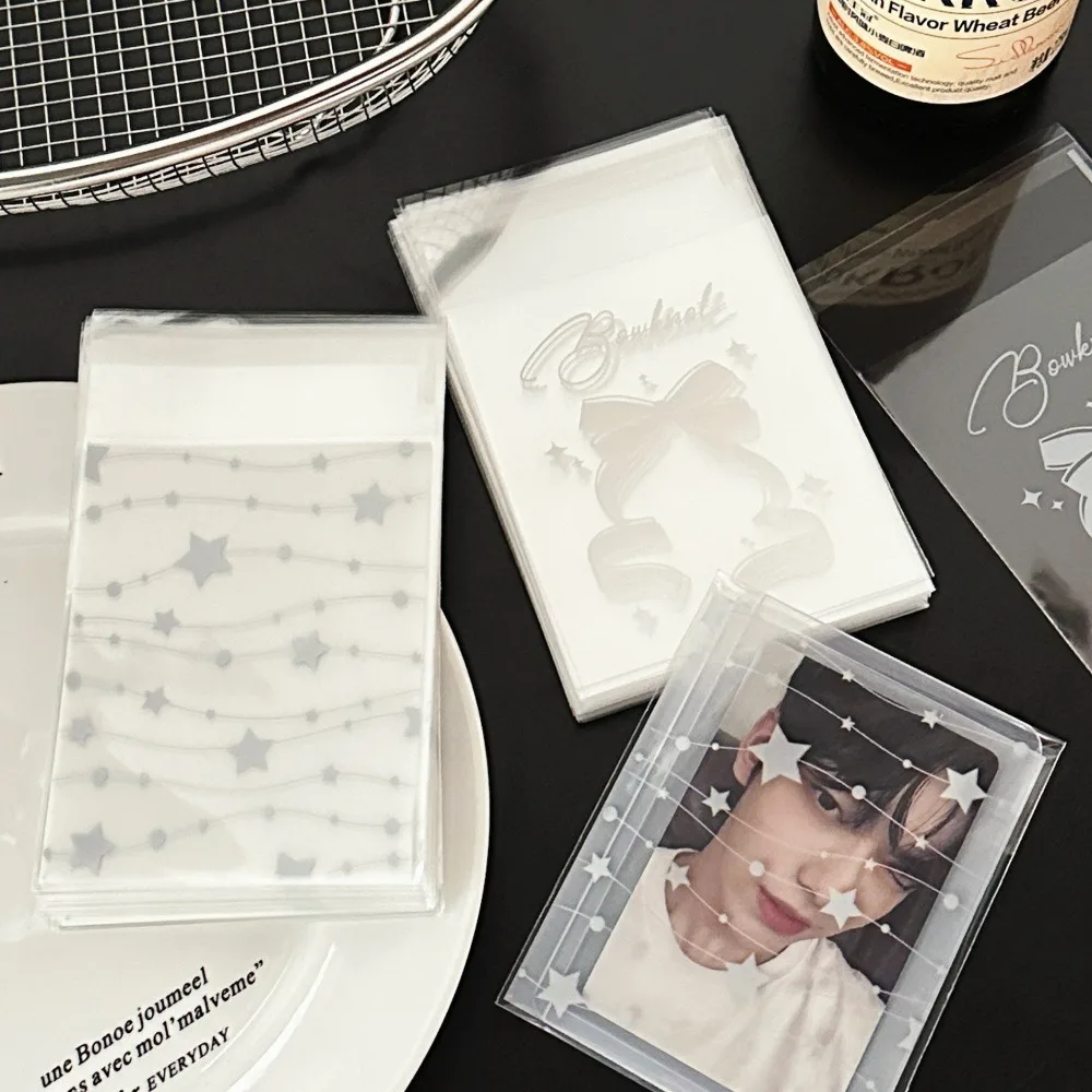 50 قطعة أكياس هدايا حلوى الحيوانات اللطيفة البلاستيكية ذاتية اللصق الكوكيز الخبز التعبئة والتغليف حقيبة شفافة Kpop حافظة للبطاقات حزمة الإمدادات #5