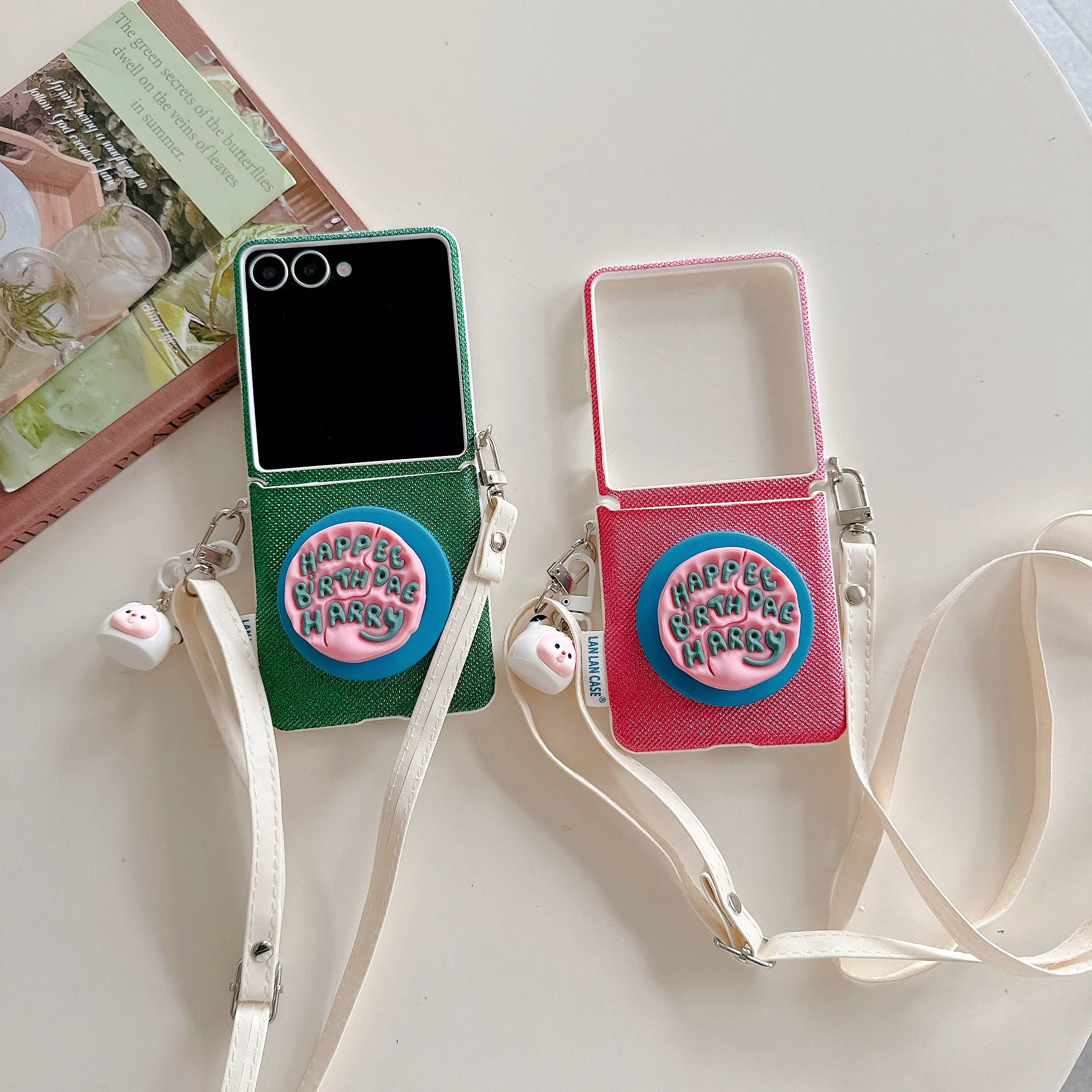 

Simple Pink Stripes Magnetic Phone Case For Samsung Galaxy Z Flip 7 Flip 6 5 flip 5 6 7 Back Cover with Magsafe Stand Holder Cas