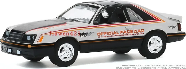 

GreenLight 1:64 1979 Mustang 63rd Indy 500 Mile Speed Racing Model Original Packaging Wall Pendant Gift for Friends