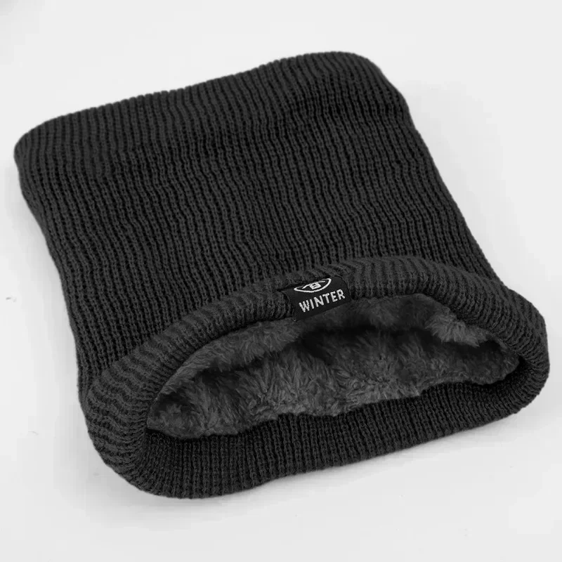 Fleece Neck Warmer Winter Plush Solid Color Knitted Neck Scarf Ring Unisex Outdoors Warm Windproof Neckerchief Scarves Collar