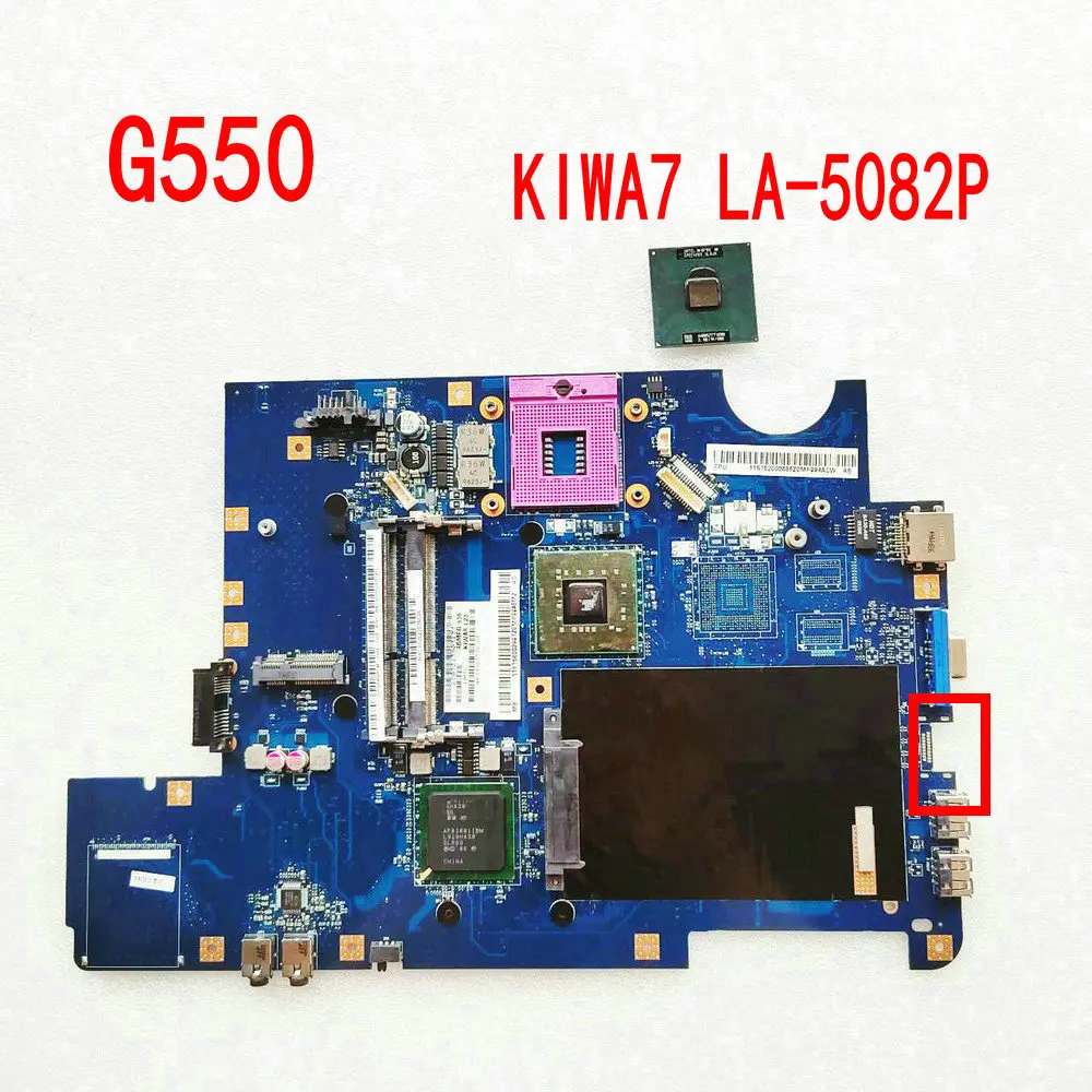 

KIWA7 LA-5082P Mainboard For Lenovo Ideapad G550 NoteBook UMA Without HDMI Port Laptop Motherboard GM45 Chipest