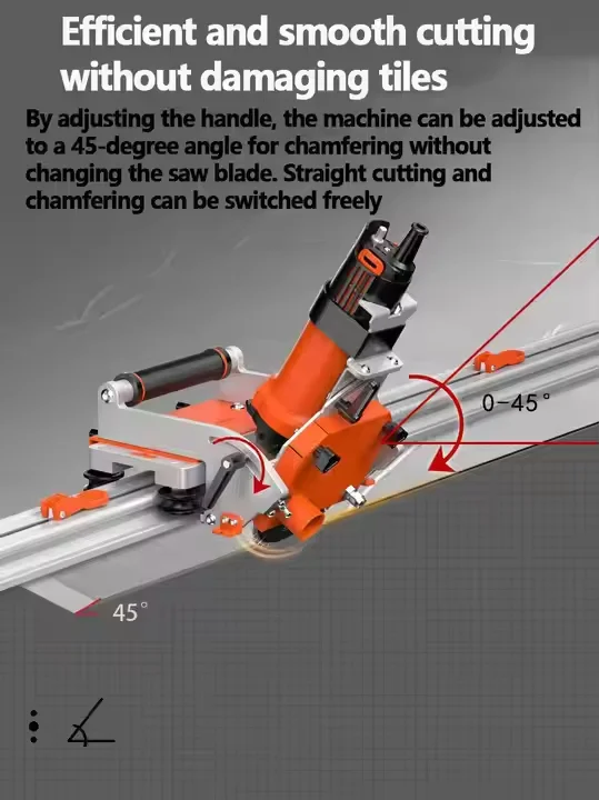 TB 45 Degree Angle Cutting Machine Electric Track Chamfering Ceramic Tile Dekton Straight or 45 Degree Tile Cutter Machine view 5