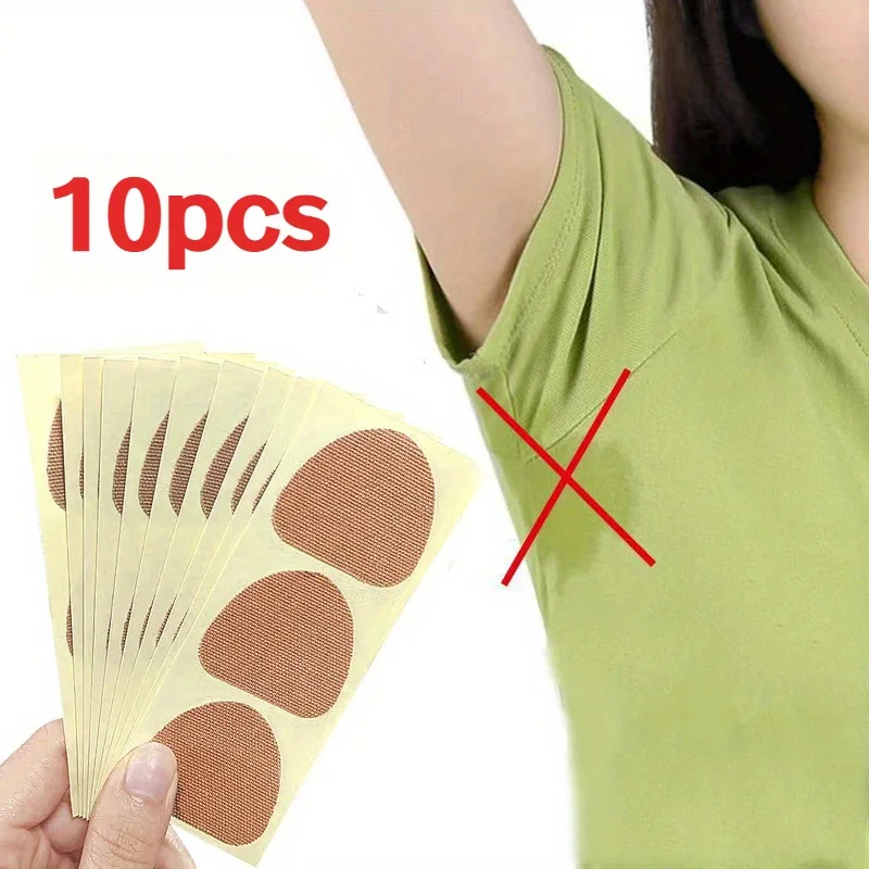 

10sheets Underarm Sweat Pads，Summer Unisex Disposable Underarm Sweat Pads Sports Armpit Sweat Stickers Foot Sole Sweat Pads