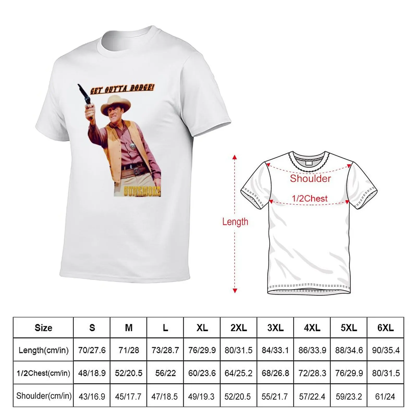 Gunsmoke - Matt Dillon - Get Outta Dodge! T-Shirt anime t shirts for man man t shirts graphic g man t shirts for men T-shirt