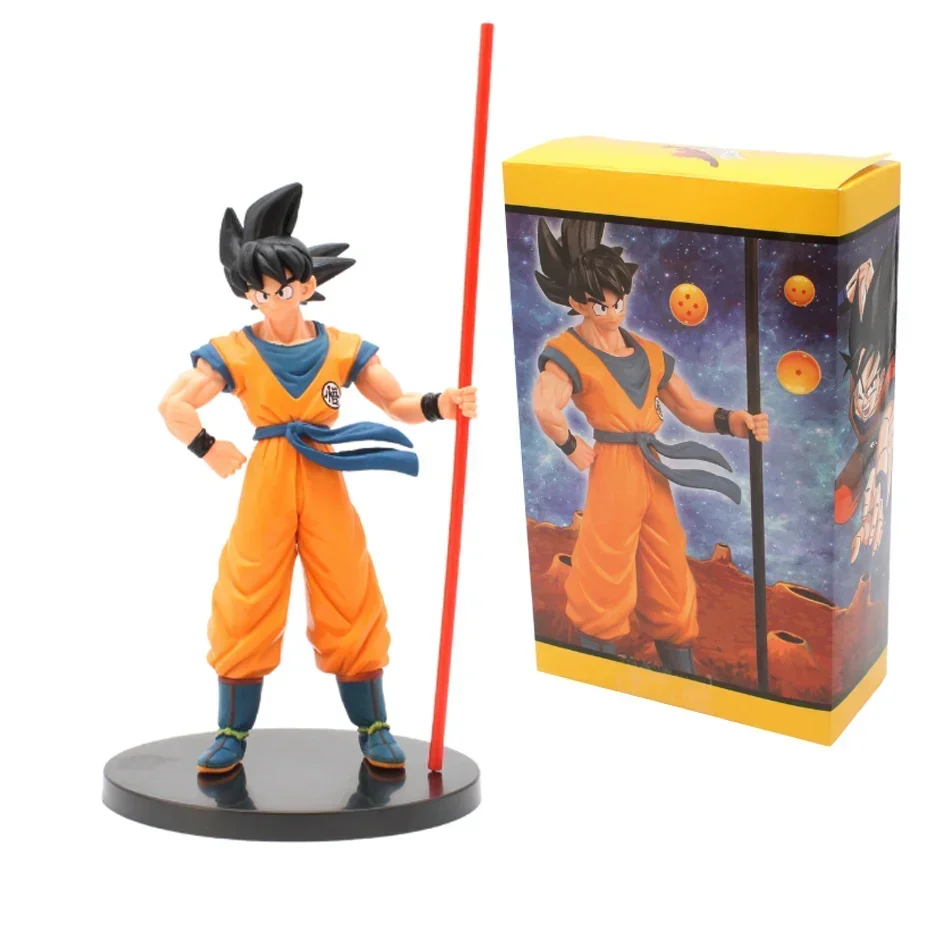 Japan Anime 22CM Dragon Ball Stick Goku Action Figures Toys Collectible Figurines PVC Model Toy for Anime Children Ornament Doll