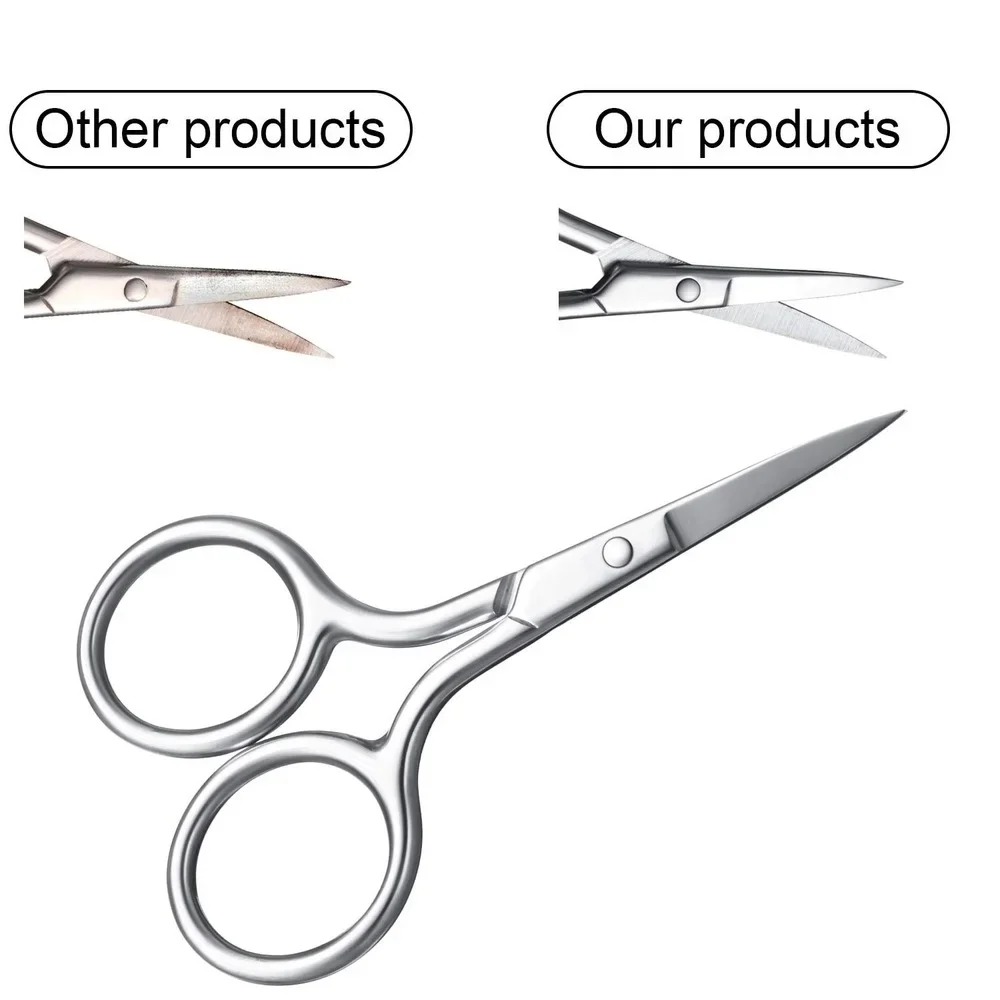 1pcs Nose Hair Scissors Facial   Small  Stainless Steel Straight Tip Scissor for Eyebrows  Beard