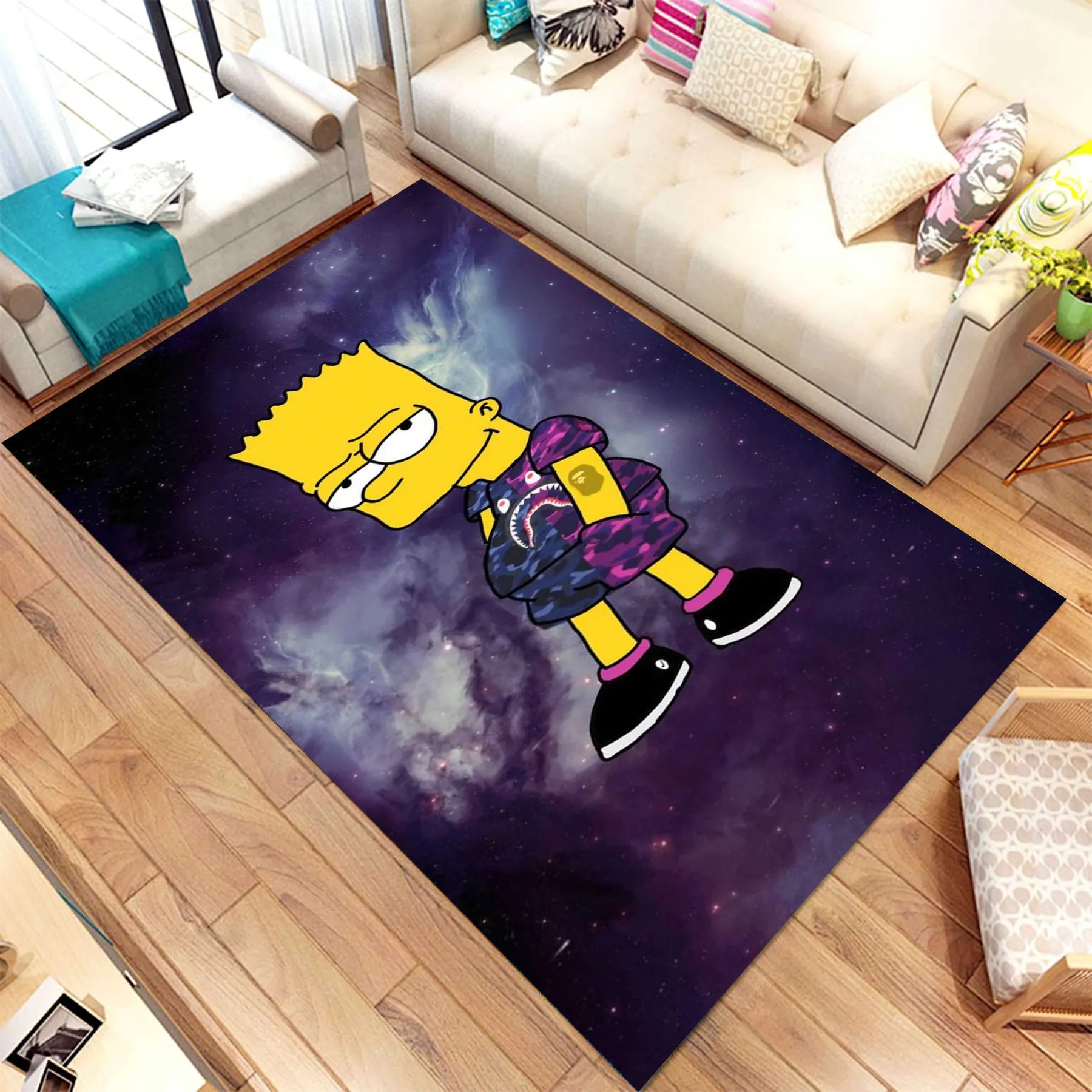 Bart Rug For Living Room, Fan , Area Rug, Popular Rug, Personalized Gift, simpsonn Themed Rug, Home Decor,Rug, msmd19