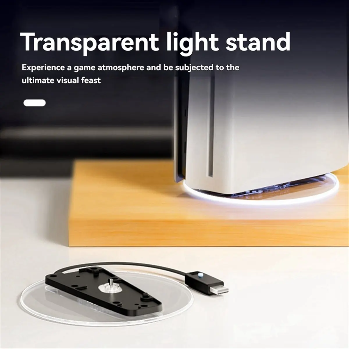AS62 RGB Vertical Stand for PS5 & PS5 Slim Plug and Play Easy Snap-in Installation RGB Lighting Disc & Digital view 3