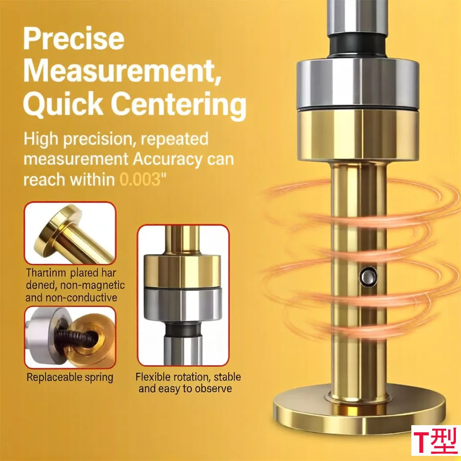T-shaped center bar high-precision non-magnetic ceramic eccentric machining center with hard straight body edge finder