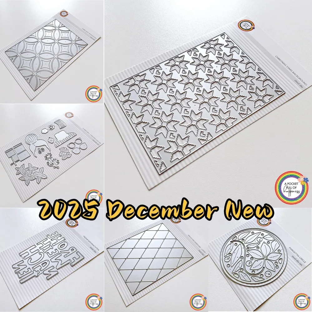 2025 New Metal Cutting Dies Craft Embossing Make Paper Greeting Card Making Template DIY Holly Jolly Christmas Handmade