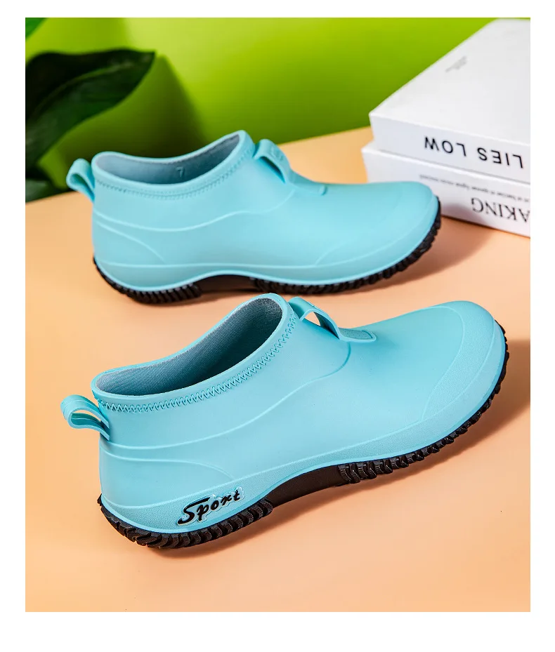 2026 New Low Cut Women's Rain Boots Slip on Anti Slip Walking Shoes Travel Versatile Mountain Climbing Water Proof Shoes