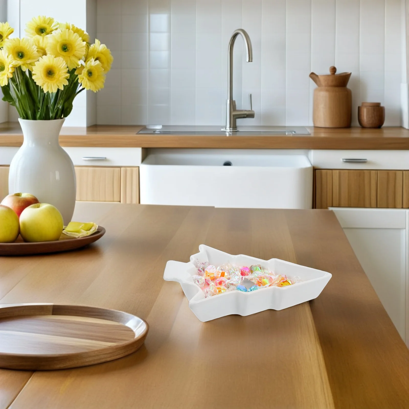 

Nordic Christmas Tree Platter Ceramic Tray Luxury Holiday Serving Snack Dessert Party Decor Christmas Tree Platter