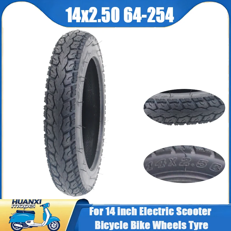

1/2pcs 14x2.50 (64-254)Tubeless Tires Pneumatic Wheel Tire For 14 inch Electric Scooter Bicycle Bike Wheels Tyre