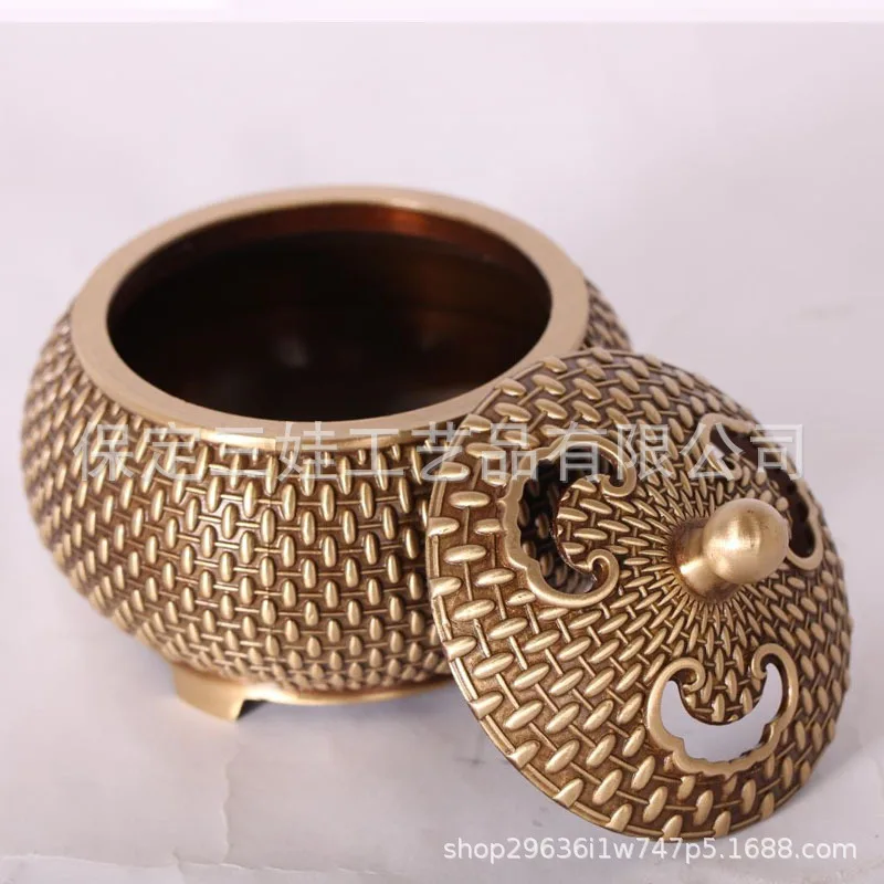 Bronze Collection Imitation Antique Brass Rice Bead Incense Sandalwood Burner Indoor Desktop Ornament Manufacture