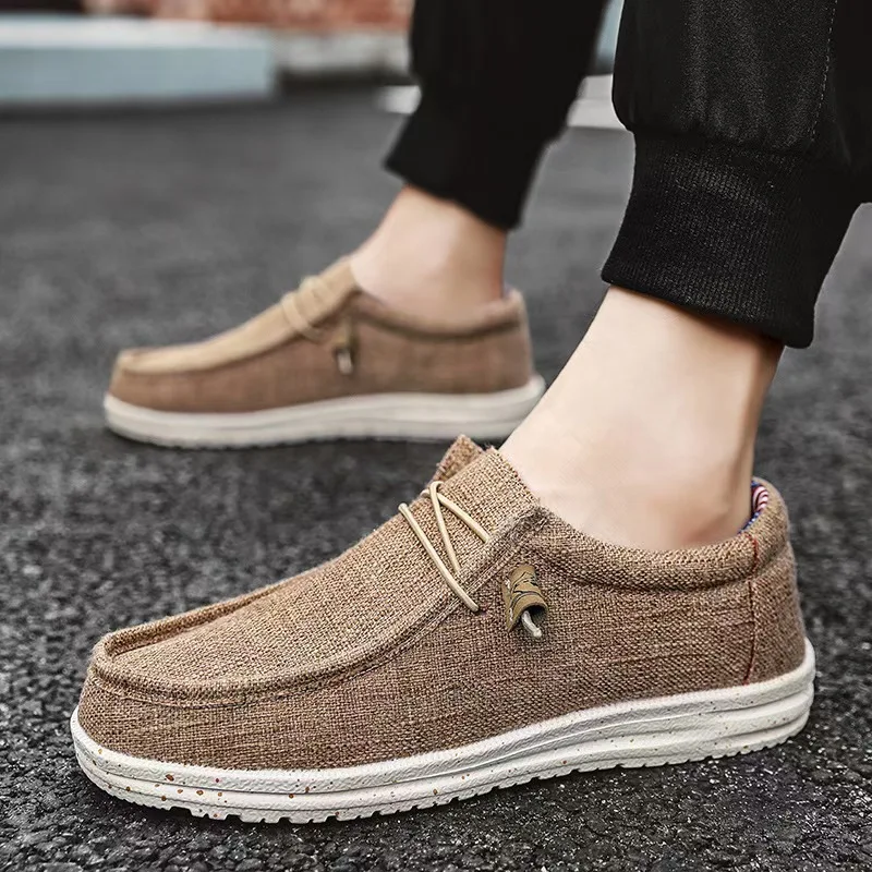 Men\'s Casual Shoes Lightweight Loafers Soft man Canvas Shoes Vulcanized Shoes for men Driving Flat Shoe Slip-on Outdoor Sneakers