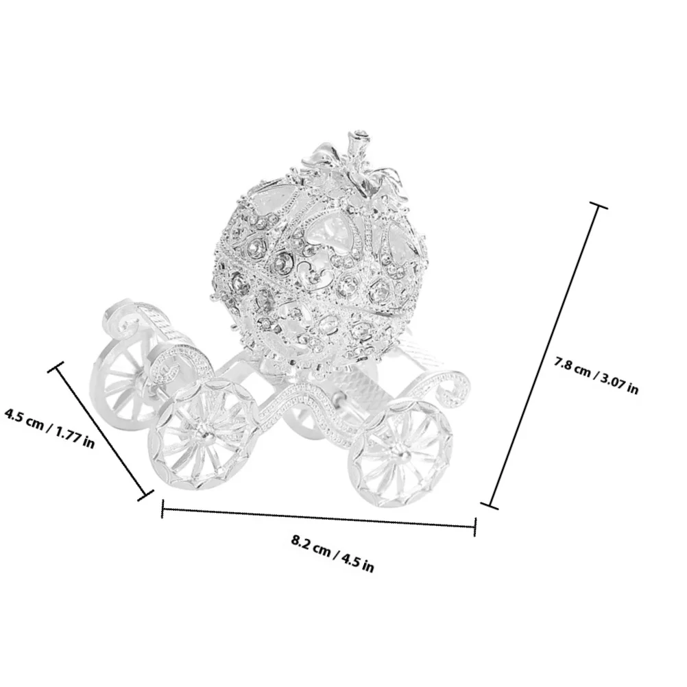 Pumpkin Carriage Trinket Box Jewelry Storage Display Case For Ring Necklace Home Decor Metal Keepsake Organizer