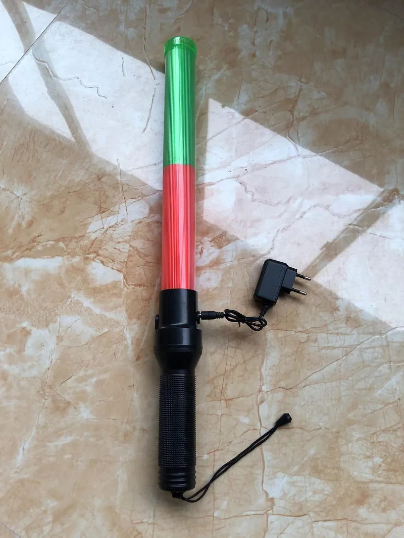 Recarregável LED piscando, Road Traffic Signal, Warning Wand, PVC, Double Color, Polícia Ref Baton, Safety Command Tool, 54 centímetros