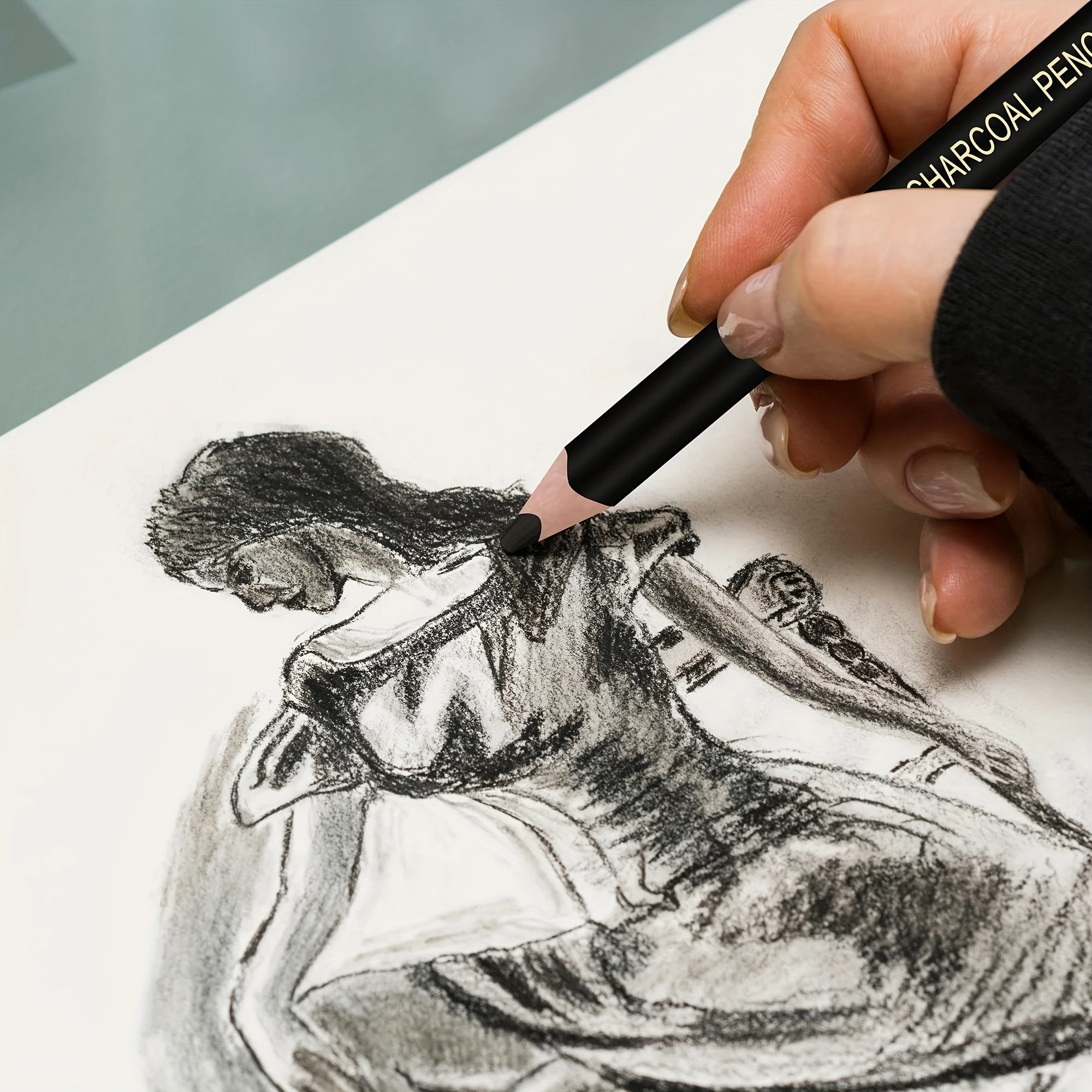 6/12 Carbon Pencil Professional White Charcoal Highlight Pencil White/Black/Colour Carbon Sketch Pencil Art Drawing Tools