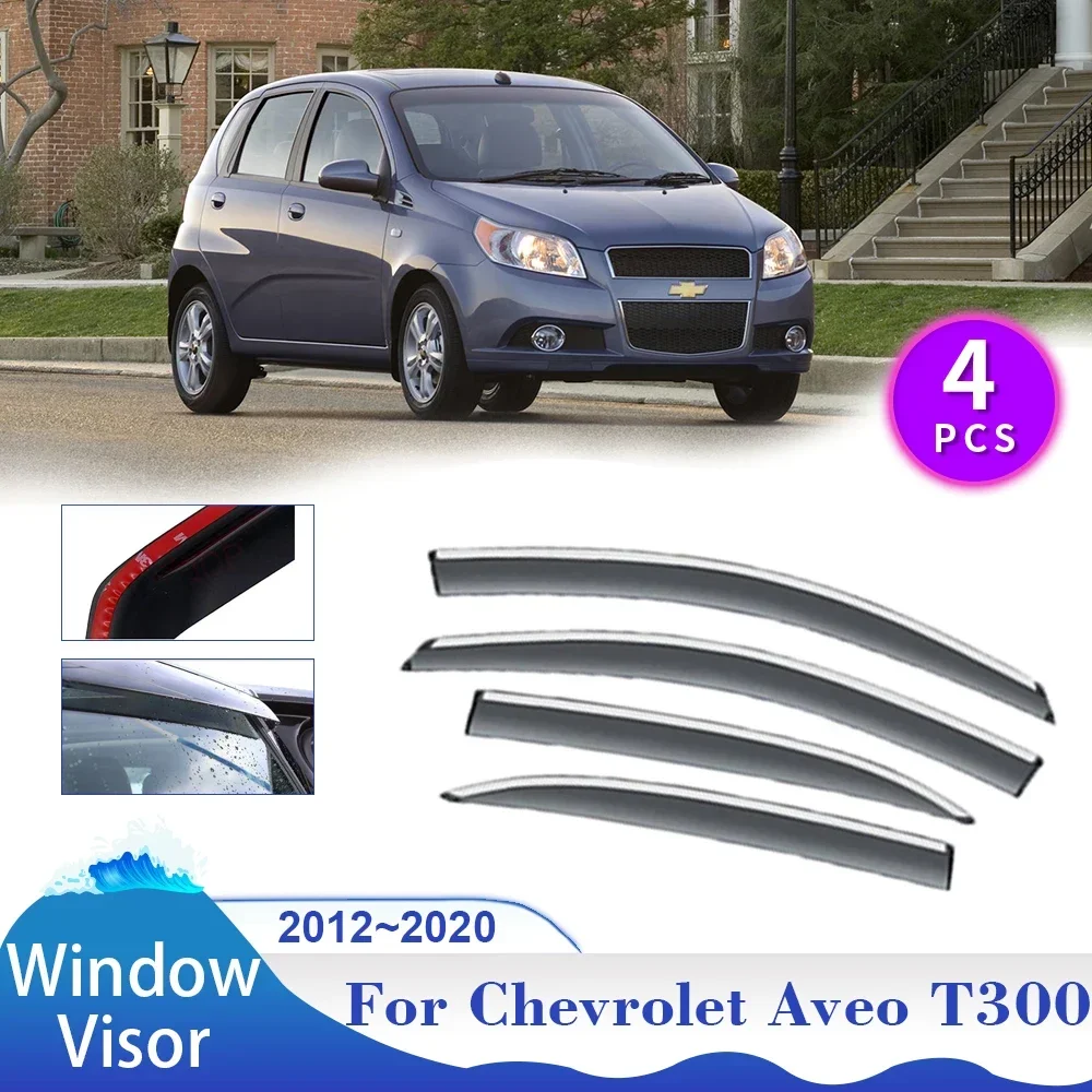 Car Windows Visor for Chevrolet Aveo Sonic T300 Holden Barina Hatchback 2012~2020 Sun Rain Guard Deflector Vent Smoke Accessorie