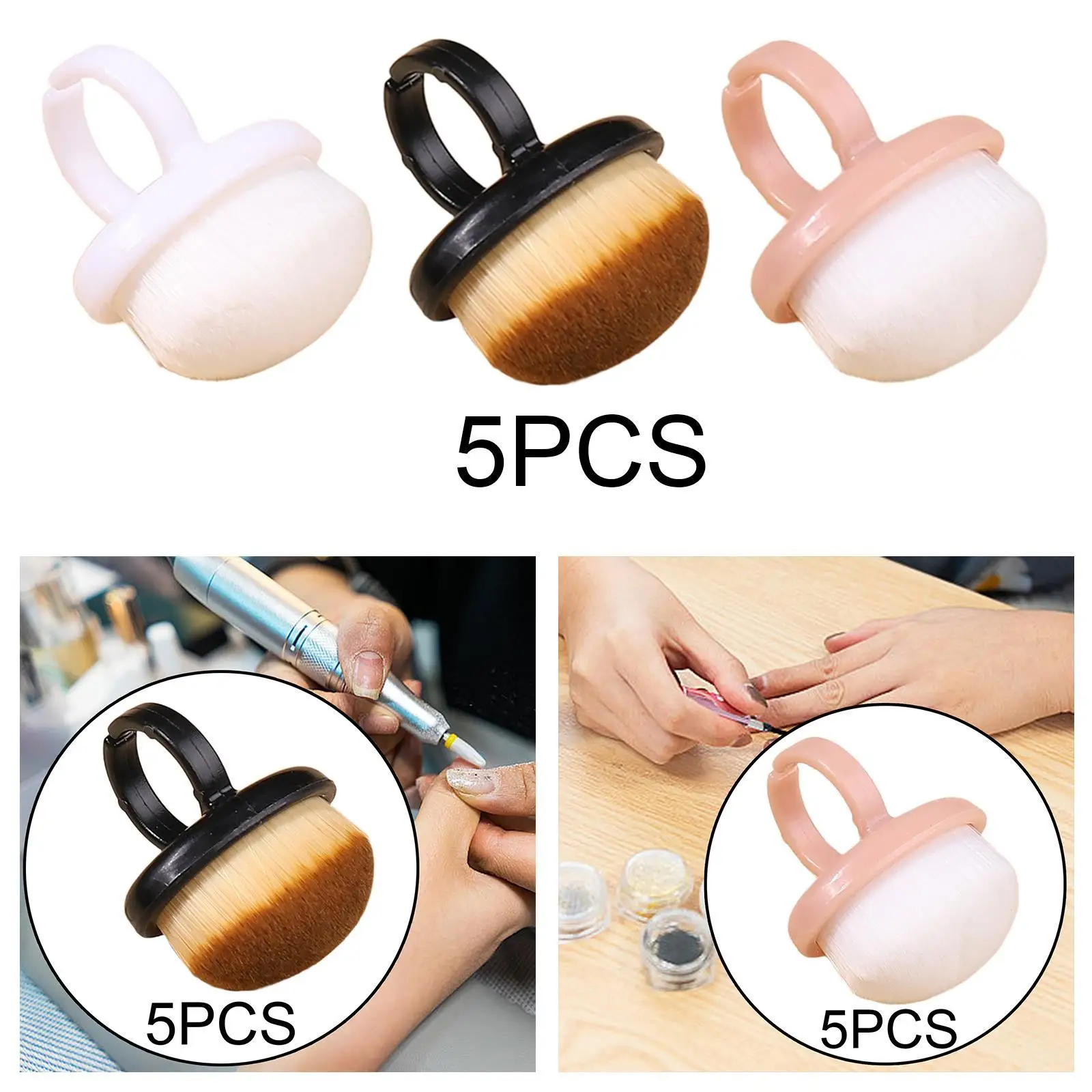 5 Pieces Nail Dust Brush Powder Remover Brush for Women Makeup Acrylic Nails