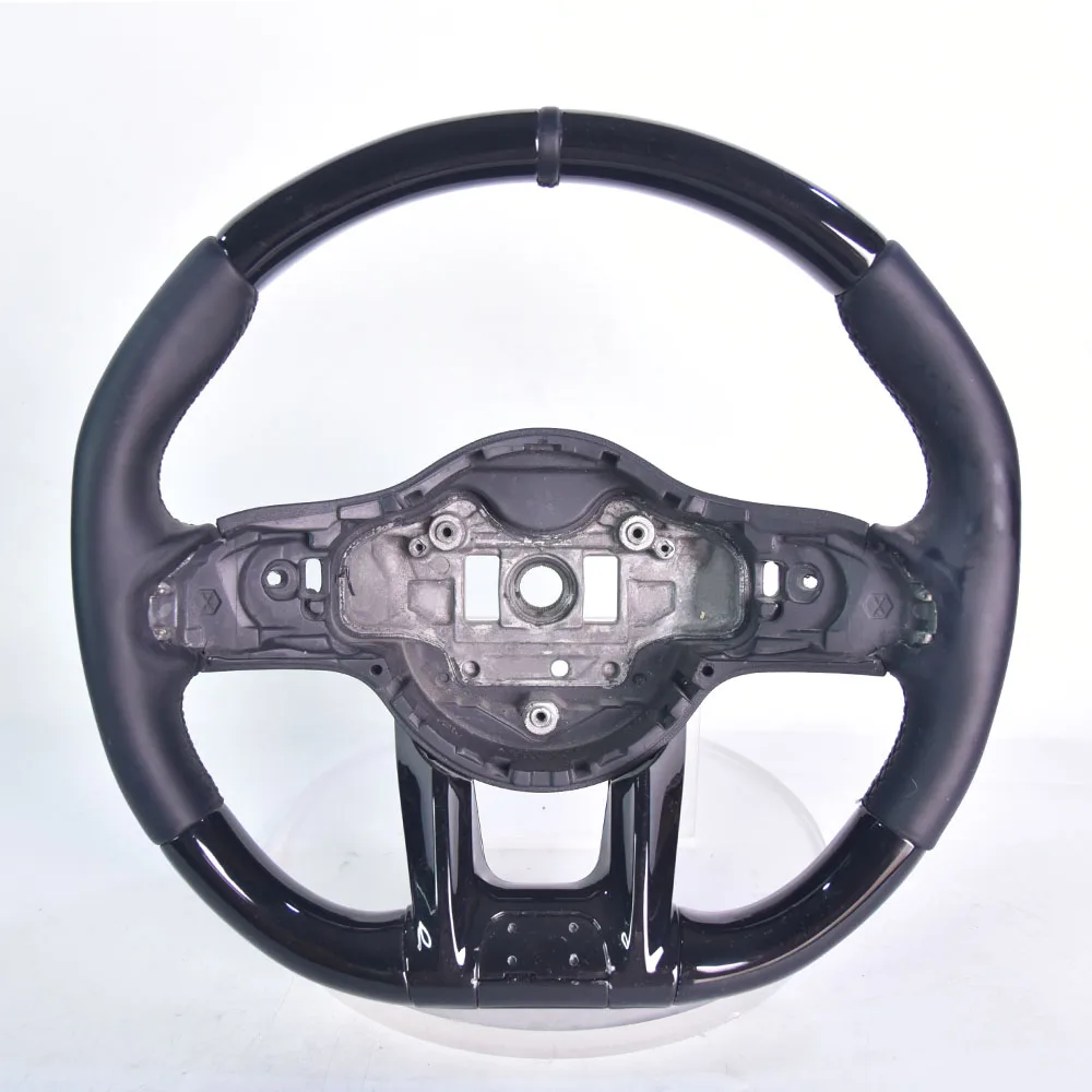 Elegant Black Piano Lacquer Genuine Leather Wrapped Steering Wheel For Mercedes Benz 809