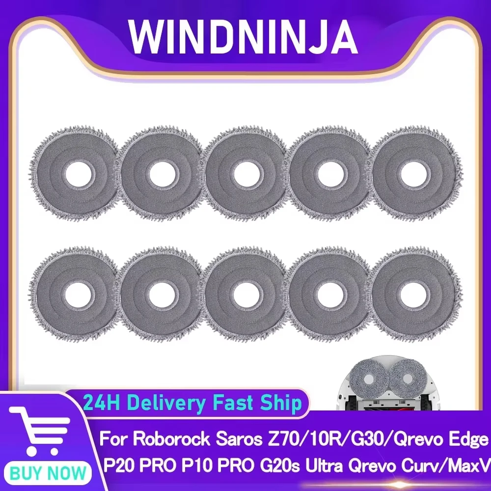 Mop Cloths For Roborock G30 Space/Qrevo Master/Qrevo Slim/P10 PRO/G20s Ultra/Saros 10R/Qrevo Curv/Qrevo MaxV/QV 35A Vacuum Parts