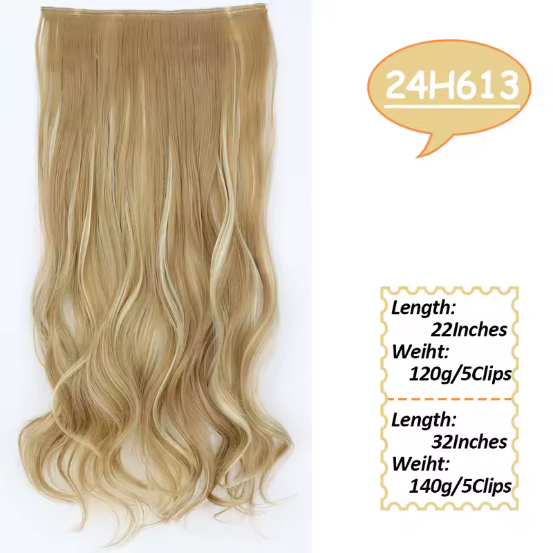 NICESY Synthetic Long Wavy 5 Clips Hair Extensions 22Inch/32Inch Clip On Hair Extensions High Tempreture Fake For Women - Image 17