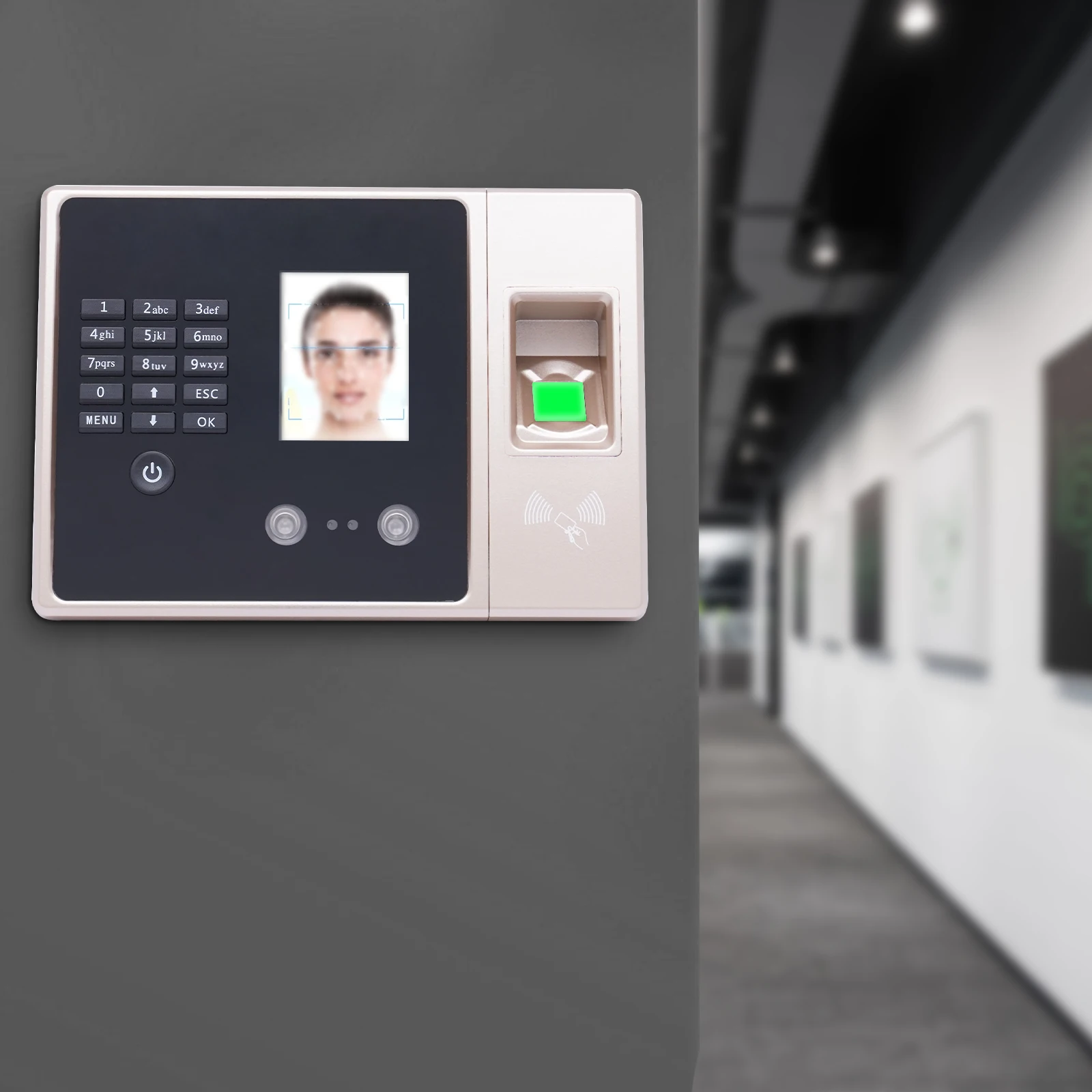 Clock in and Out Machine for Employees, Work Attendance Machine with Face Recognition, Fingerprint Scan, ID Card, Password