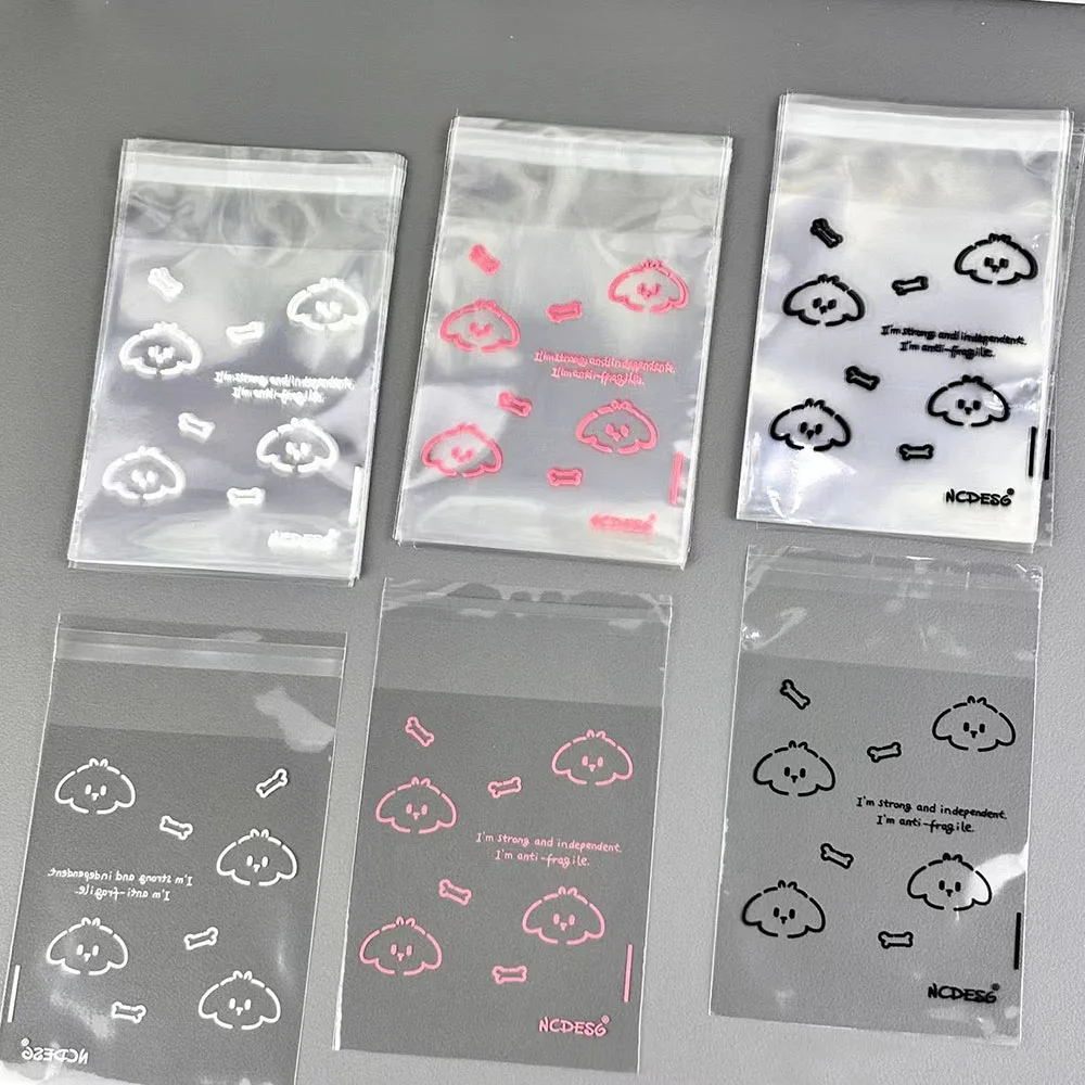 50pcs Cartoon Card Protective Sleeve Self-adhesive Opp Bag Transparent Gaming Card Sleeves Card Cover Photo Packing Material