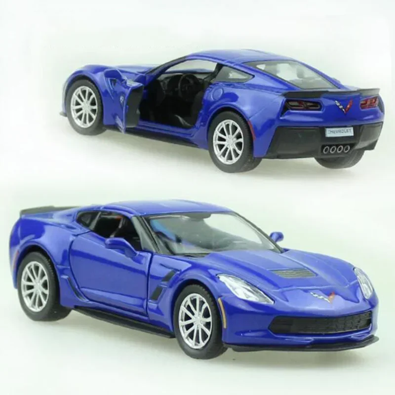 MaKeda1:36 Chevrolet Corvette Metal Alloy Racing Car Pull Back Diecast Vehicles Model Toys For Children Collections Kids