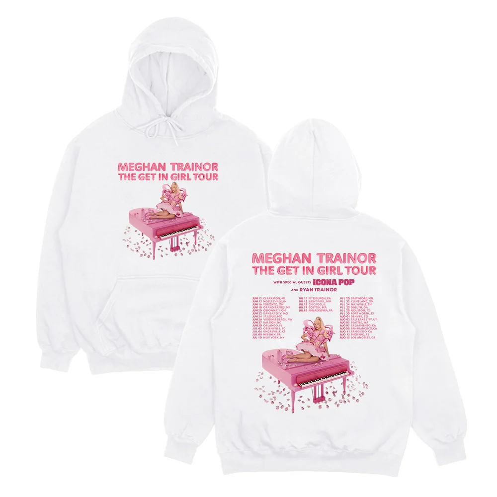 

Meghan Trainor The Get Girl Tour Hoodies Male and Female Fans' Double Sided Graphic Clothing Autumn Winter Y2K Long Sleeve Hoody