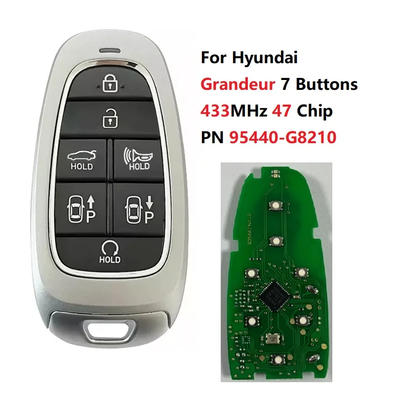 CN020258 Smart Key PN 95440-G8210 for Hyundai Grandeur 7 Buttons 433MHz HITAG 3 47 Chip Keyless Go