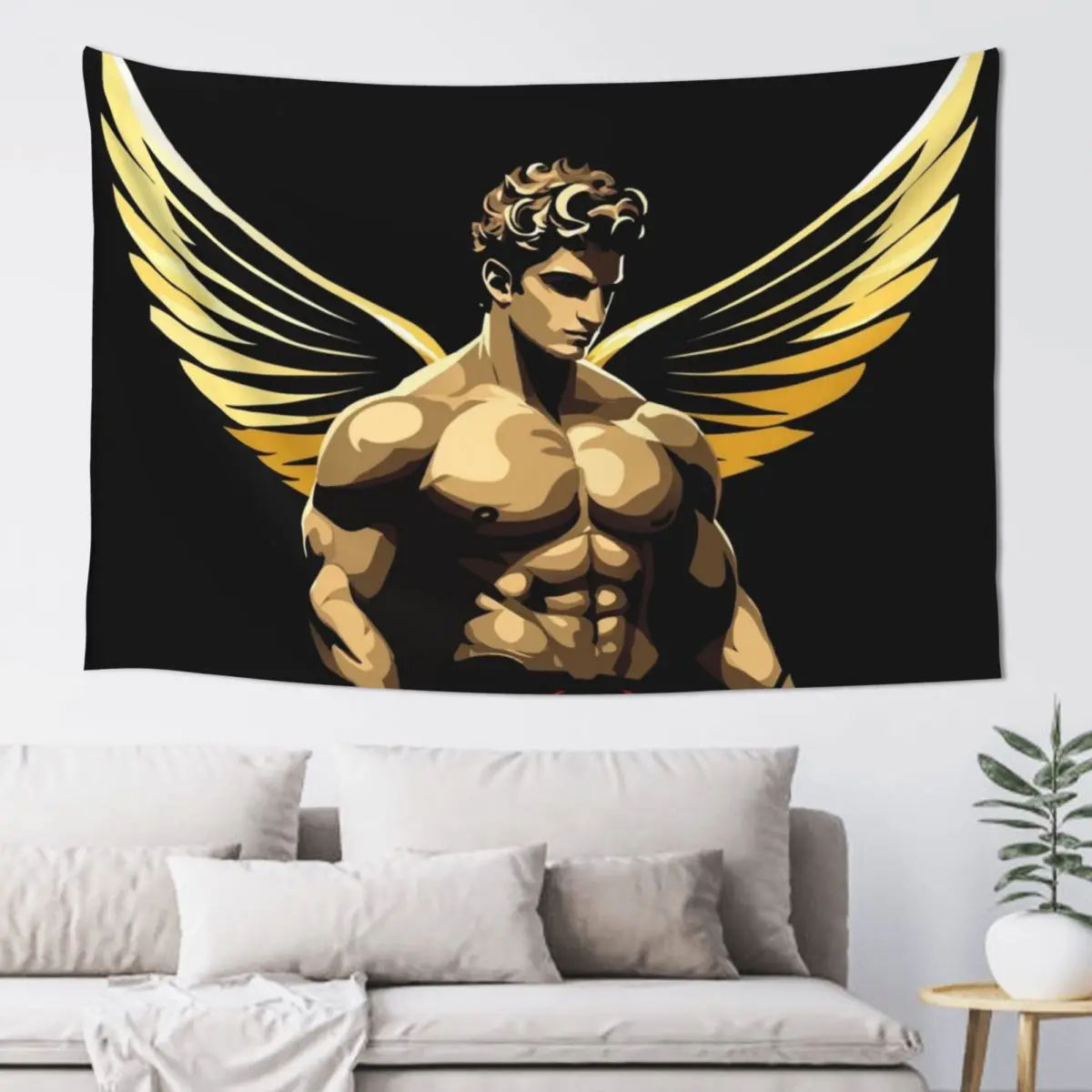 

The Gilded Sorrow: A Fallen SeraphThe fallen Angel Illustration Tapestry Decoration For Home Decoration Wall Tapestry