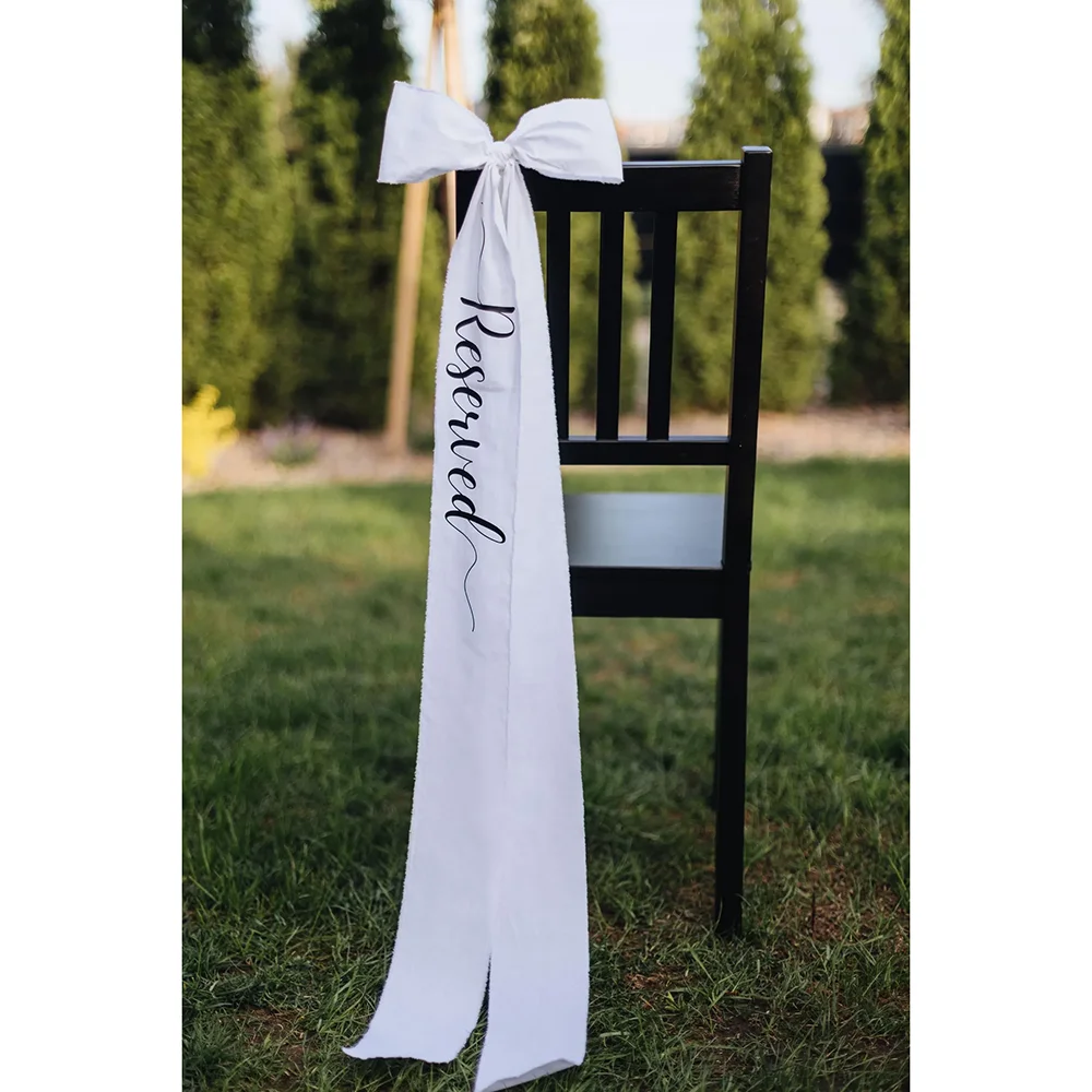 شخصية 1 قطعة كرسي الزفاف الجلوس الشريط حفلة خطوبة زينة الزفاف يوم مقعد تسميات مع أشرطة دش الزفاف