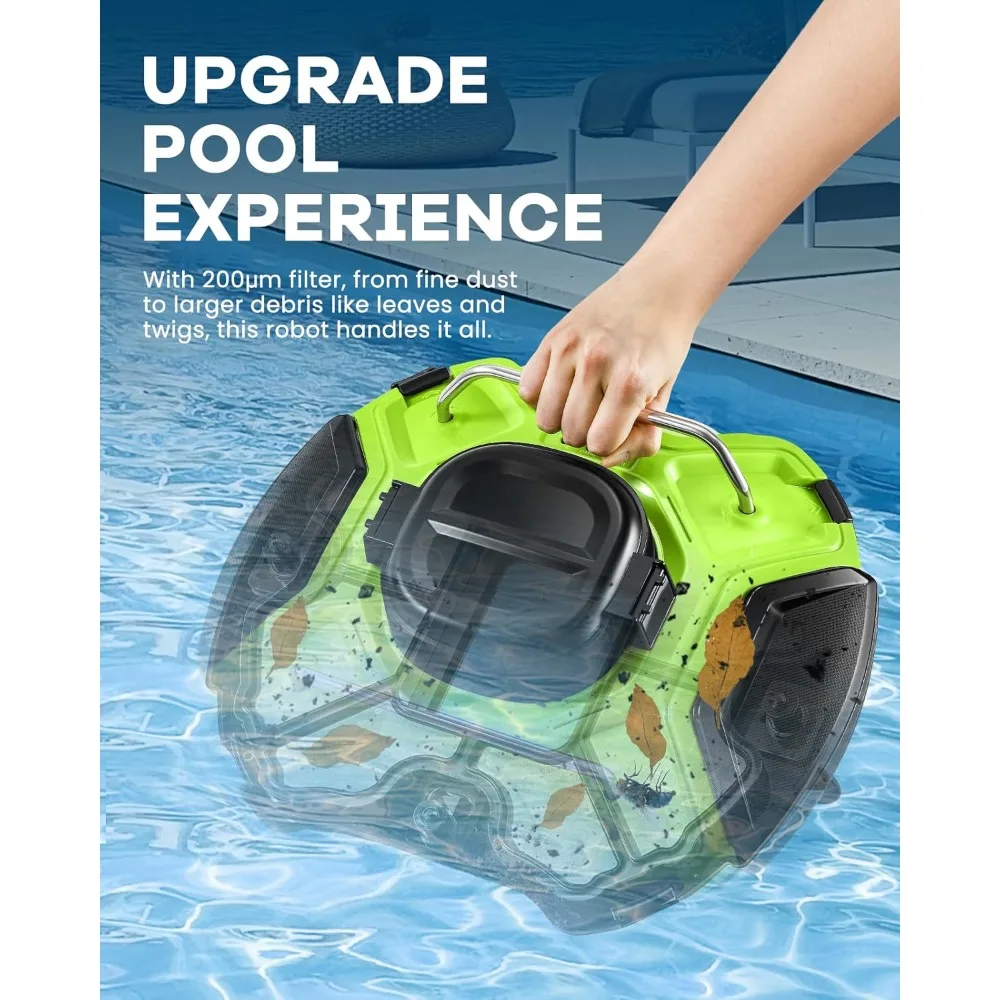 Automatic swimming pool cleaning robot climbs 25 °, runs for 120 minutes, automatically stops, and has strong suction power