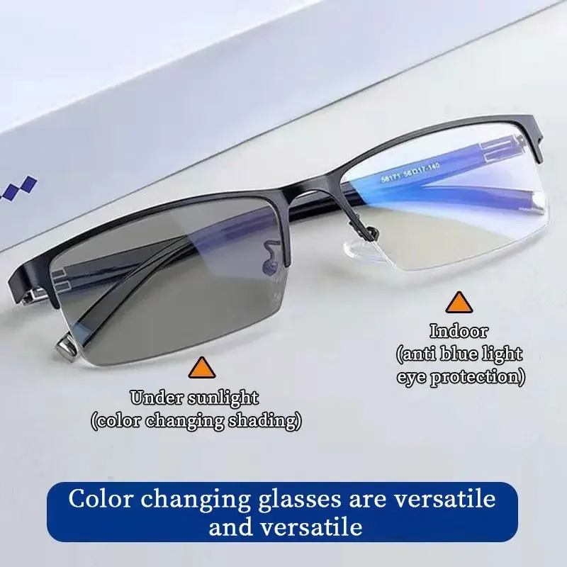 نظارات قصر النظر اللونية ، نصف الإطار ، الرؤية القريبة ، الضوء المضاد للأزرق ، الرؤية القصيرة ، النظارات الخارجية ، عالية الوضوح ، الأعمال