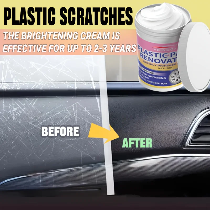 Car Interior Care Shine Cream - Dashboard & Tire Repair Wax, Scratch Remover for Plastic Surfaces, Long-Lasting Maintenance