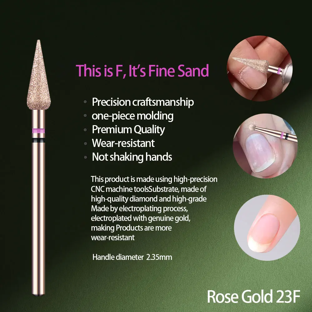 1Pcs Hohe Qualität Rose Gold Diamant Nagel Bohrer Für Maniküre Grat Häutchen Abgestorbene Haut Sauber Maniküre Bohrer Zubehör