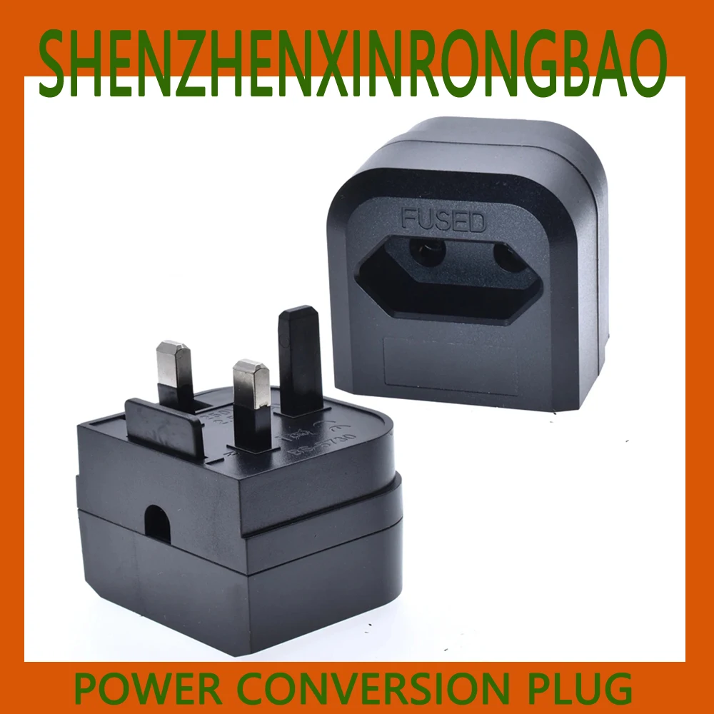 

New EU to UK plug adapter for Shaver electric toothbrush Type-C round 2 prong 4.0mm to Type-G british power conversion adapter