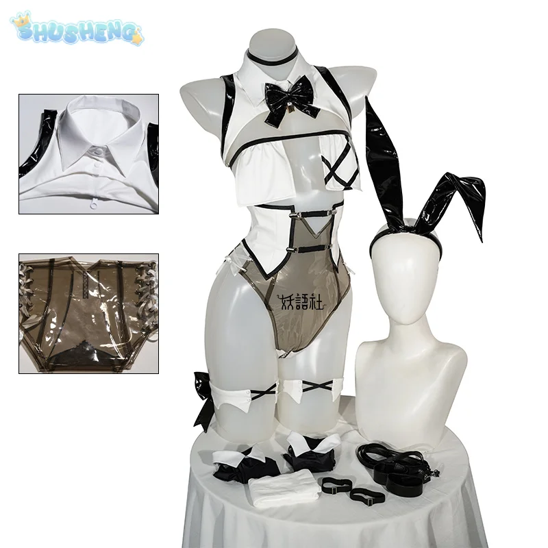 

Bay Bae Cosplay Costume Game Anime NIKKE Bai Female Sexy Rabbit Girl Leather Uniform Headwear Gloves Socks Halloween Party Suit