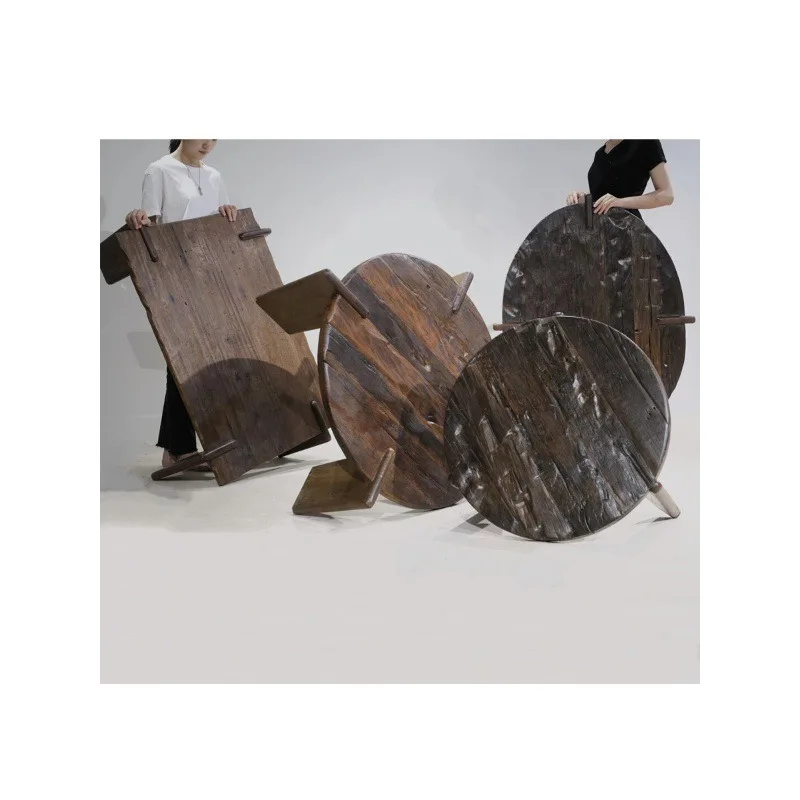 Cloud coffee table wabi sabi wind retro round special-shaped dining table dual-purpose