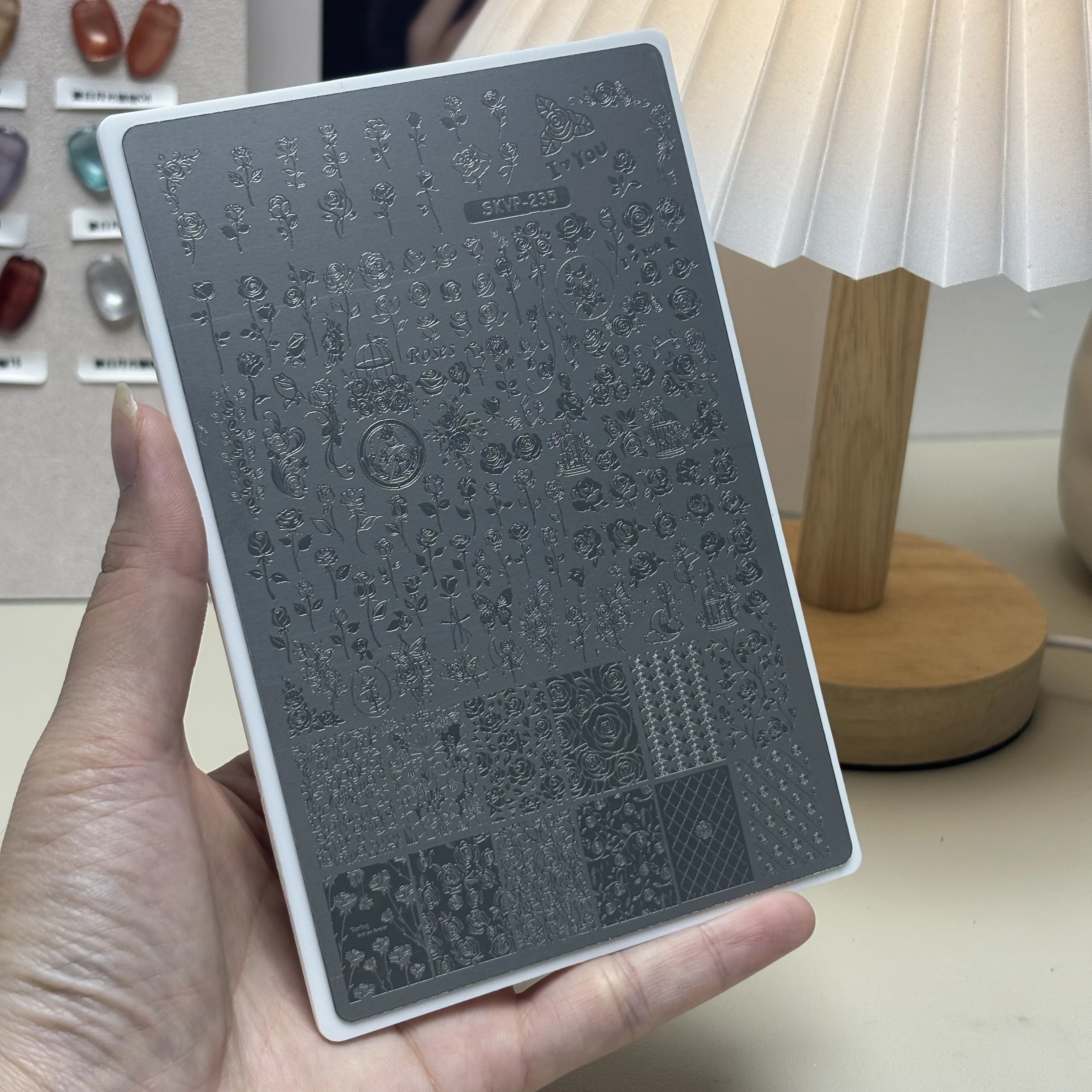 ネイルスタンピングプレート弓パターンローズパターンスターパターンストライプ背景パターンスタンプテンプレートプレートステンシル DIY ネイルツール