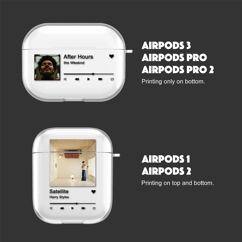 Пользовательская музыкальная Накладка для AirPods, Обложка для альбома для Apple Airpods 1, 2, 3, Мягкая силиконовая Обложка, картина для Airpods Pro