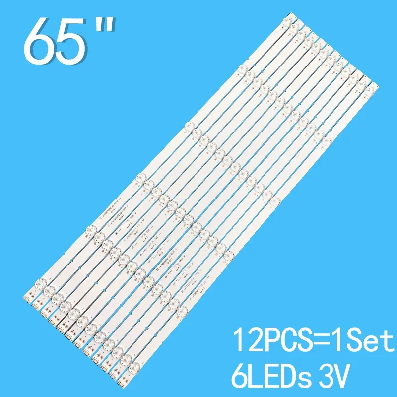 

12pcs 6LEDs 3V 602mm For 65" TV RF-AZ65008SE30-0601 A1 65Q20200 TH-65HX650W Ptv65q20agbls Ptv65q20